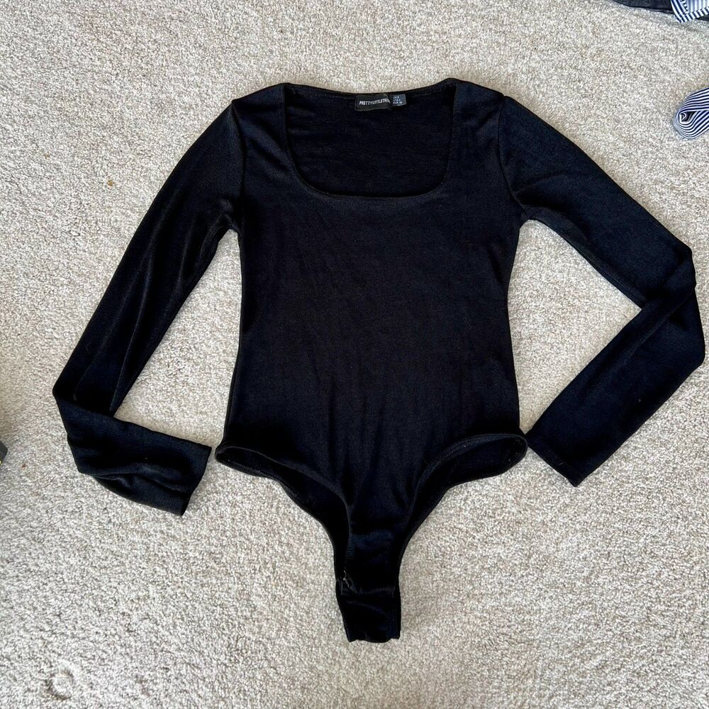 NWOT Pretty Little Things Black BodySuit Sweater Size 4 - Picture 4 of 12